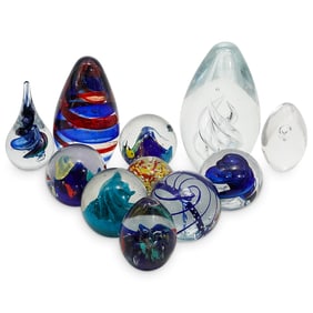 (11 pcs) Vintage Glass Paperweights
