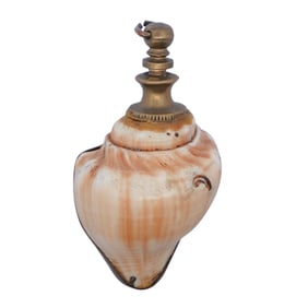 Vintage Seashell & Brass Perfume Bottle