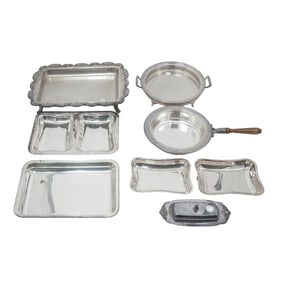 (8 pcs) Silver Plated Serving Dishes; Wallace "Baroque"