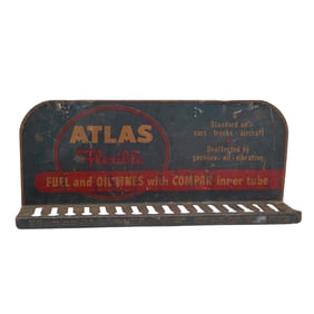 Vintage Atlas Flexible Fuel and Oil Ad Store Display Rack