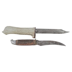 (2 Pc) Vintage Zeitler 77 Bayonet Prototype & Western 639 Fixed Blade Knives