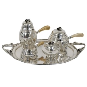 Georg Jensen Style Sterling Silver Coffee/Hot Chocolate Service