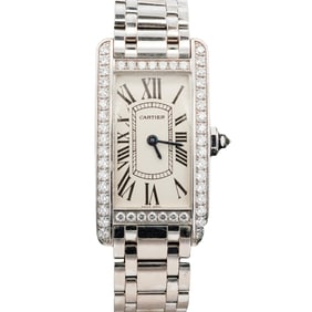 Cartier Tank Américaine 18K White Gold & Diamond Watch