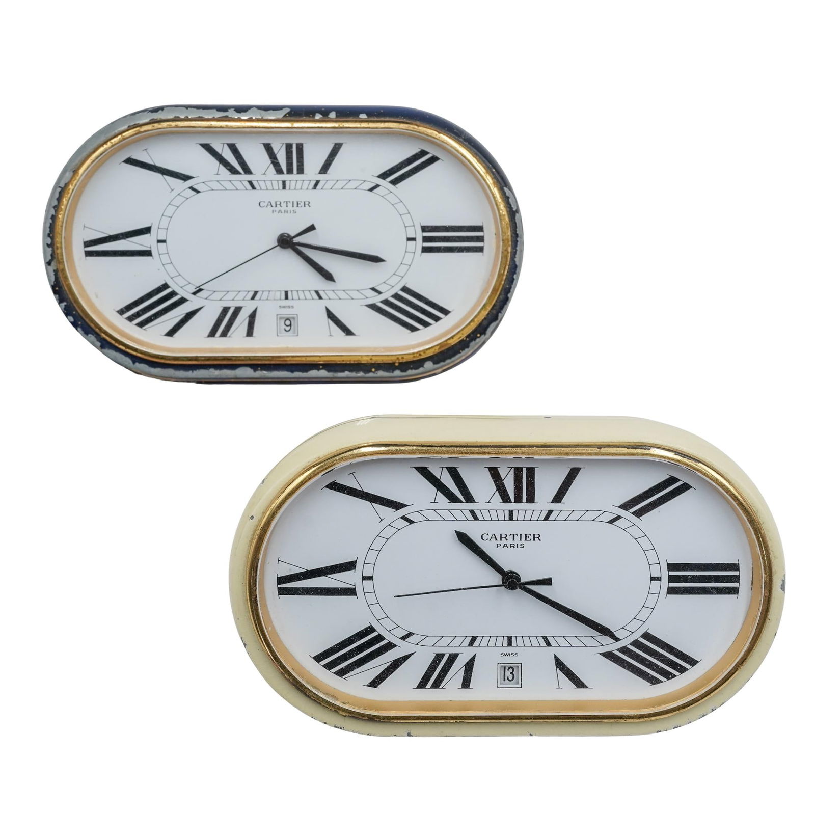 Pair of Cartier Art Deco Accordion Desk Clocks (1 of 14)