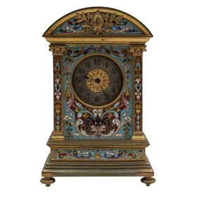 E. M. Co. Champleve Mantle Clock