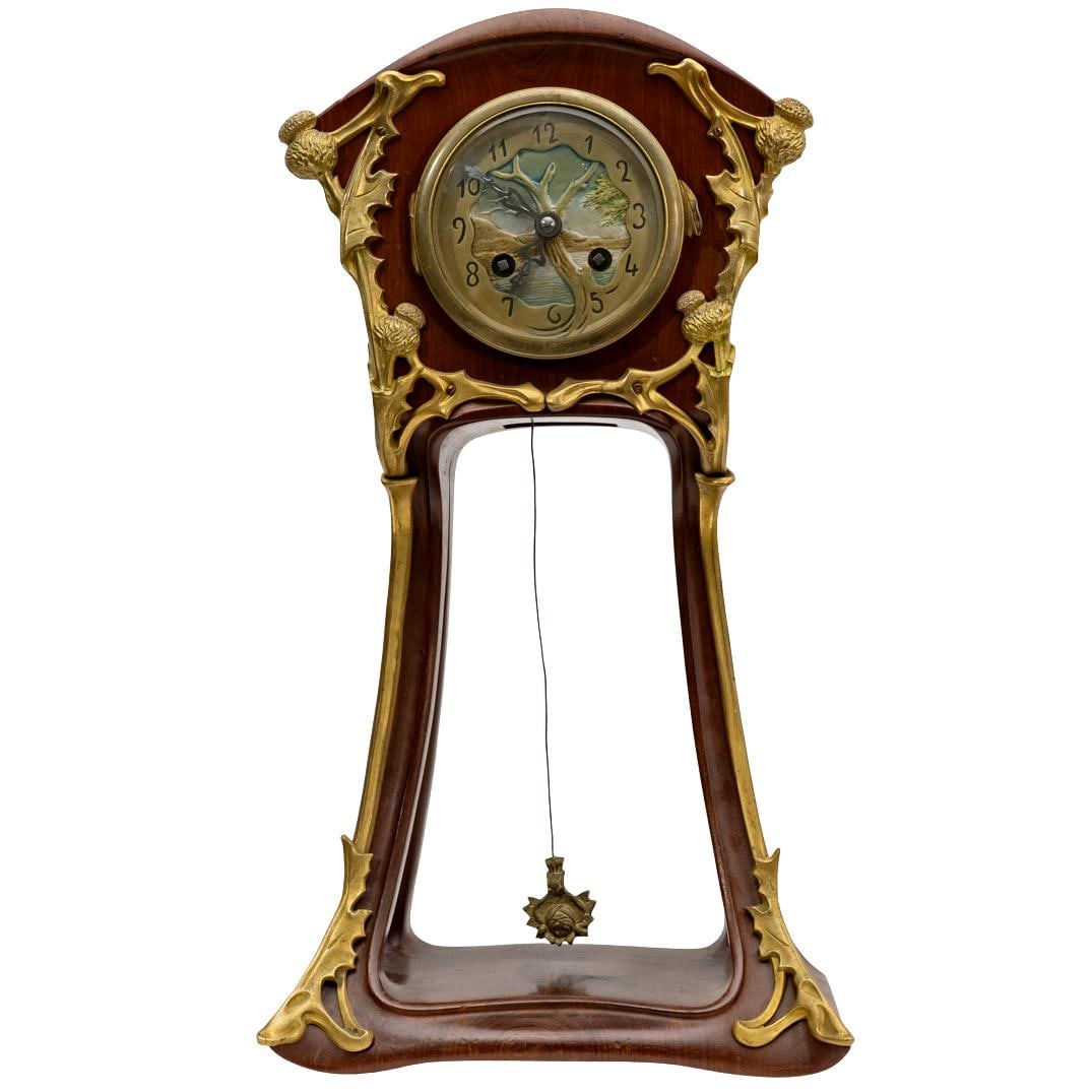 Louis Majorelle (1859-1926) Gilt Bronze Mounted Mahogany Table Clock (1 of 10)