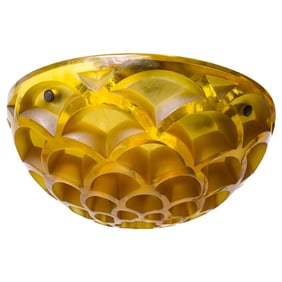 R Lalique 'Rinceaux' Amber Glass Chandelier Plafonnier