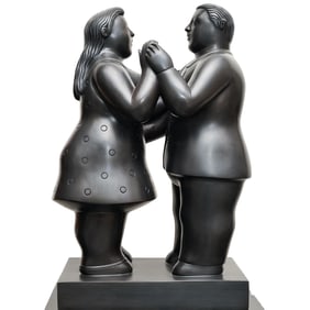Fernando Botero (Colombian, b. 1932) 'Dressed Dancers, Ballerini Vestiti, 2013' Bronze