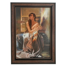 Sir Daniel K. Winn (B.1966) "Receiving" Oil on Canvas Painting