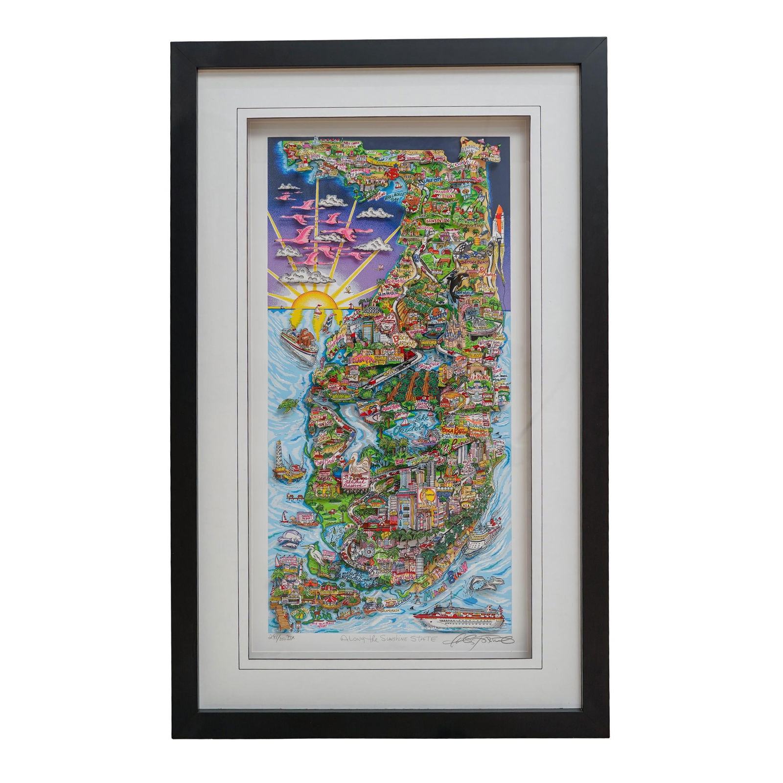 Charles Fazzino (American, B. 1955) “Along Sunshine State" 3D Serigraph: Charles Fazzino (American, B. 1955) “Along Sunshine State” 3D Serigraph21st Cent, USACharles Fazzino 3D serigraph, titled “Along sunshine state”, edition 291/350 dx." and pencil signed