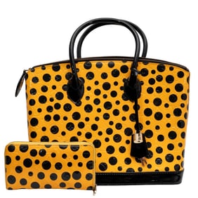 (2 Pc) Louis Vuitton x Yayoi Kusama Infinity Dots Lockit MM Bag & Wallet