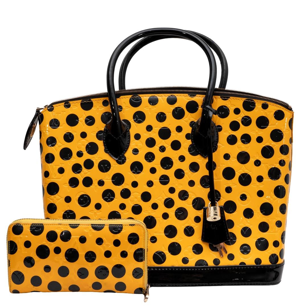 (2 Pc) Louis Vuitton x Yayoi Kusama Infinity Dots Lockit MM Bag & Wallet (1 of 8)