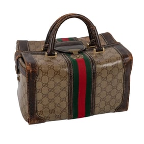Gucci Canvas and Leather GG Vanity Case