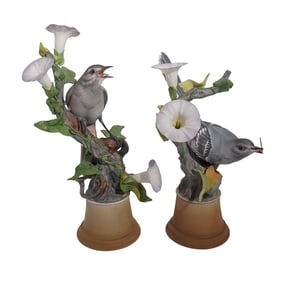Pair of Boehm Porcelain Mockingbird Figurines (455)