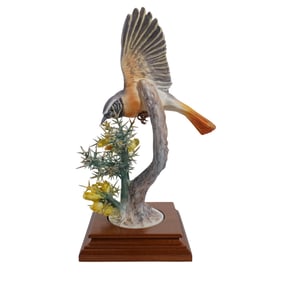 Royal Worcester 'Redstart Ruticilla' Porcelain Bird Figurine