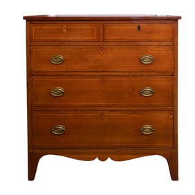Thomas Lincoln (American, 1778-1851) Cherry Five Drawer Inlaid Chest