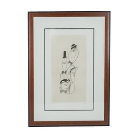 Al Hirschfeld (American, 1903-2003) , Abbott & Costello, Laurel & Hardy Lithograph