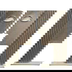 Pair of Franz Hagenauer (Austrian, 1906- 1986) Silvered Bronze Heads: Pair of Franz Hagenauer (Austrian, 1906- 1986) Silvered Bronze Heads20th century, AustriaA pair of Franz Hagenauer (Austrian, b. 1906 d. 1986) silvered bronze heads. Stylized male and female pair, eac