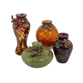 (4 Pc) Jay Strongwater Miniature Vases