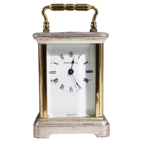 Tiffany & Co. Silver Miniature Carriage Clock