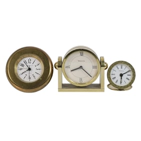 (3 pc) Tiffany & Co. Desk and World Clocks