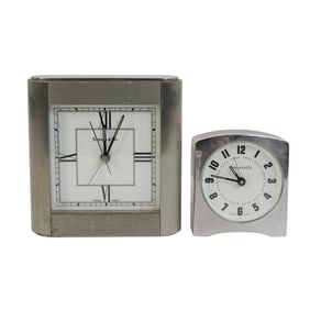 (2 Pc) Tiffany & Co. Metal Alarm Clocks