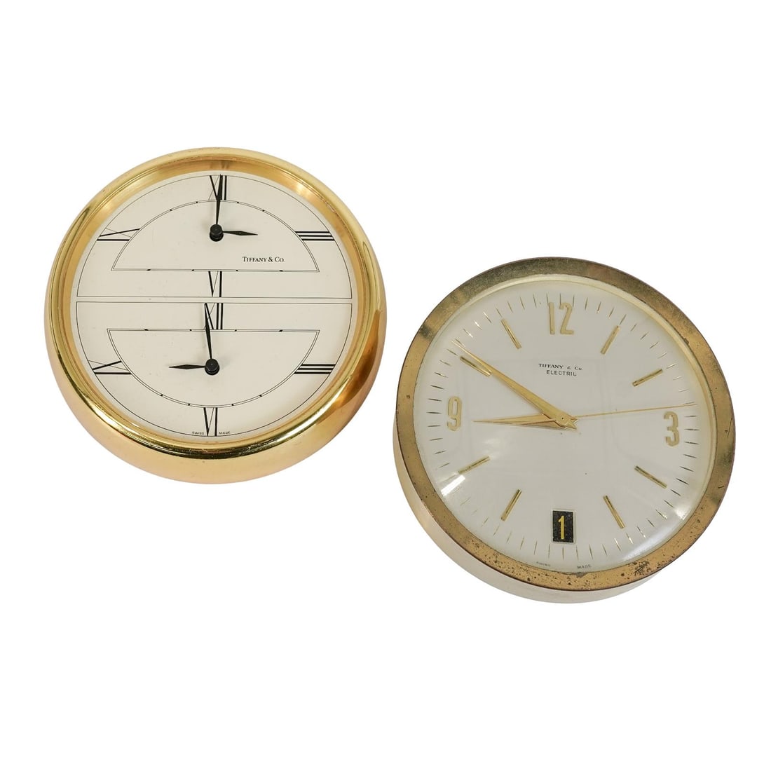 (2 Pc) Tiffany & Co. Brass Desk Clocks (1 of 12)