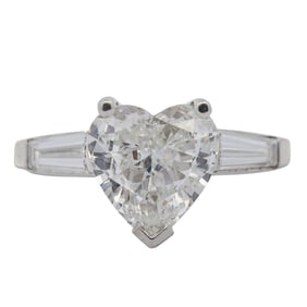 Platinum and 2ct Heart Diamond Engagement Ring