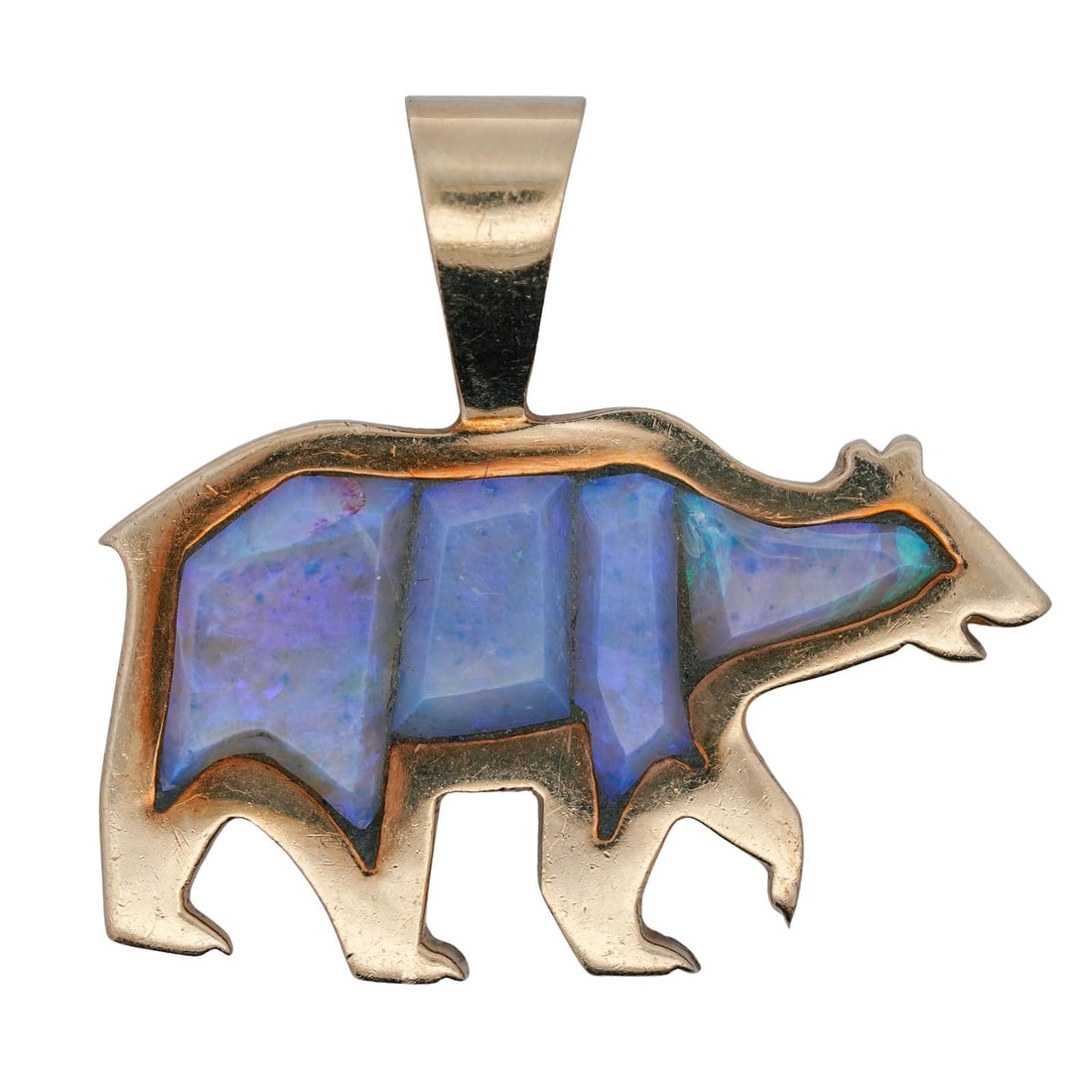 Ben Nighthorse 18K Gold & Opal Bear Pendant (1 of 6)