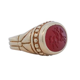 SeidenGang Athena 18K Gold Carnelian Intaglio Ring
