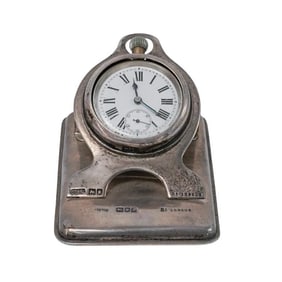 Antique English Sterling Silver Paper Weight/Desk Clock