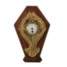 Art Noveau Paul Moreau-Vauthier Bronze Wall Clock