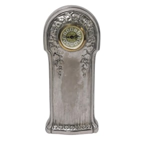Mercedel Art Nouveau Silvered Case Mantle Clock