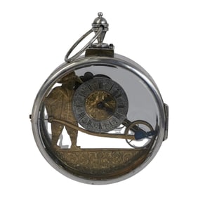 Important Silvered Skeleton Automaton Watch