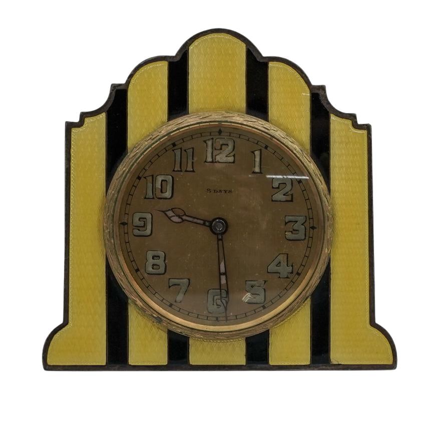 Art Deco Austrian Enamel Desk Clock (1 of 3)