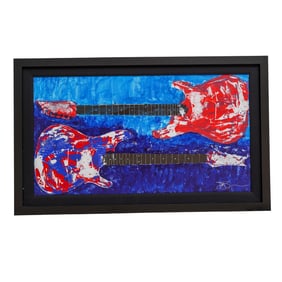 Joe Satriani (USA. 1970) “Cherry Ice Blue" Oil on Canvas Painting