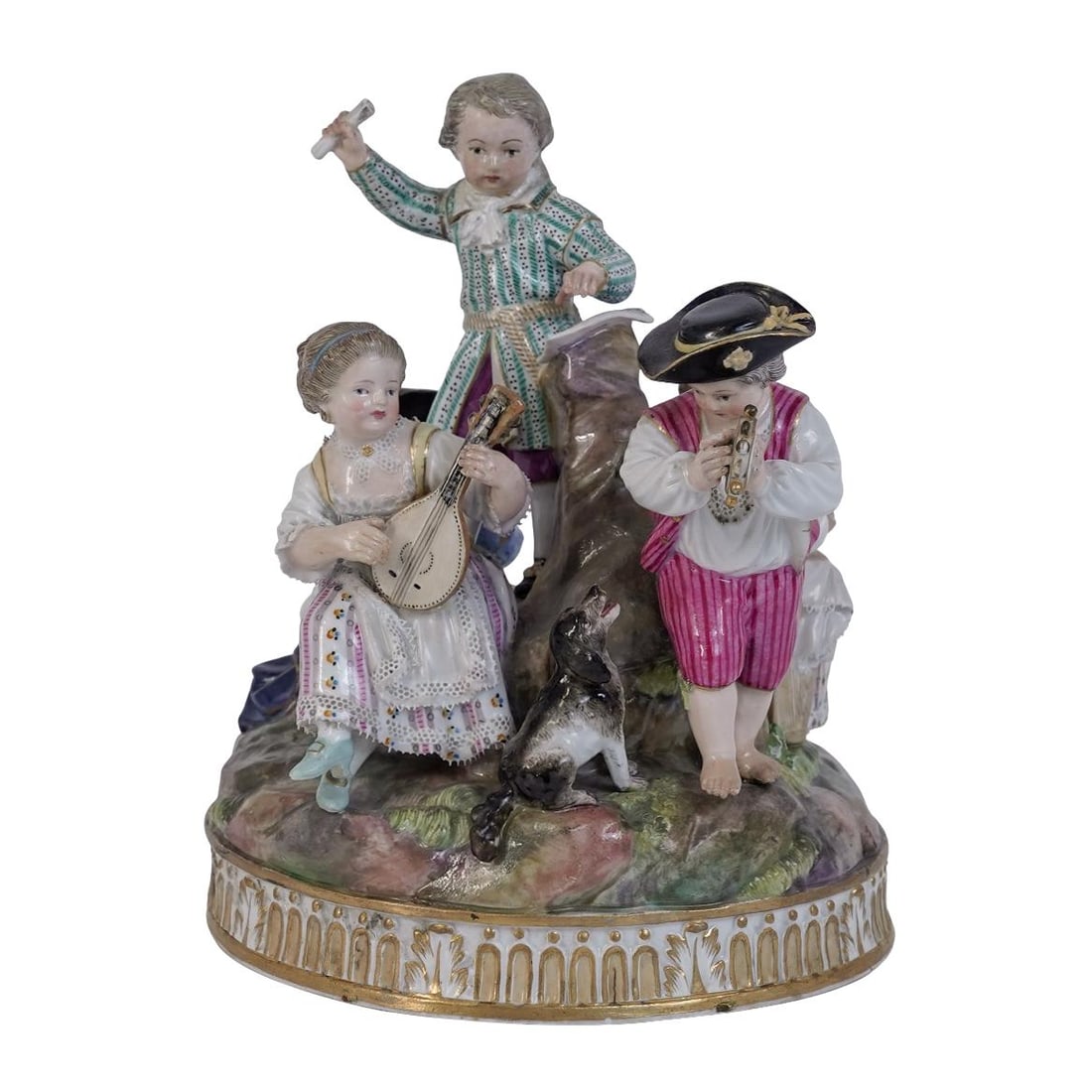 19th Cent. Meissen Porcelain "Five Children Musicians" Group Figurine (1 of 7)