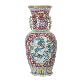 Antique Large Chinese Famille Rose Vase