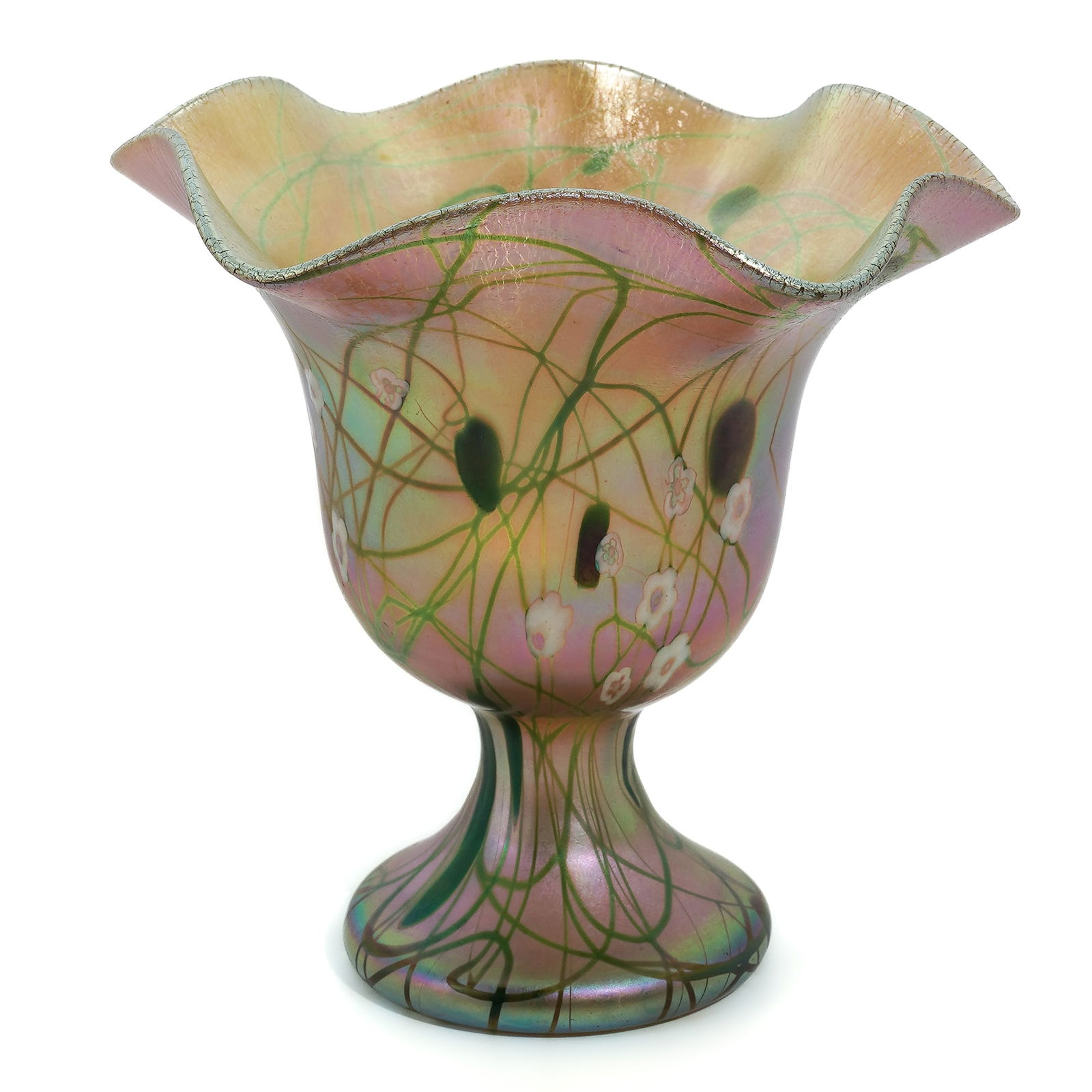 Steuben Gold Aurene Millefiori Vase (1 of 6)
