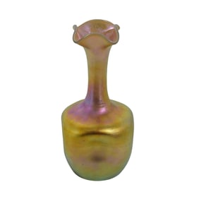 Steuben Gold "Aurene" Iridescent Pinched Vase