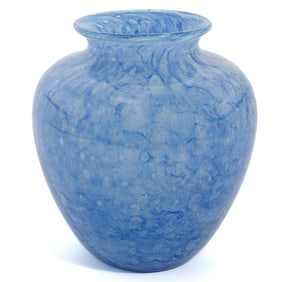 Steuben Blue Cluthra Glass Vase