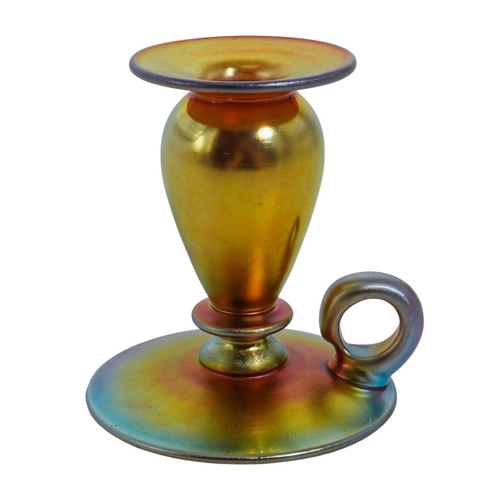 Steuben Gold Aurene Glass Candlestick (1 of 6)