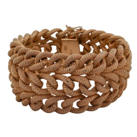 18K Gold Italian Woven Mesh Link Bracelet
