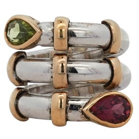 Torres 18K Gold Garnet and Peridot Ring