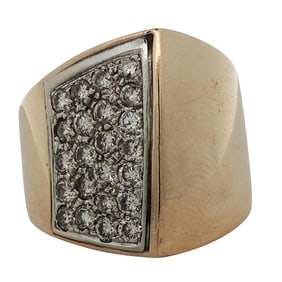 Retro 14K Gold and Diamond Ring