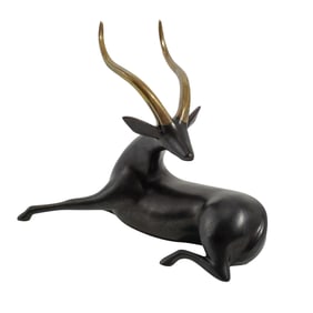 Loet Vanderveen 'Recumbent Antelope' Limited Edition Bronze Sculpture