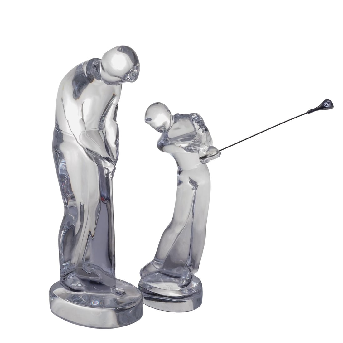 (2 Pc) Baccarat Crystal Golfer Sculptures (1 of 13)