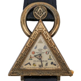 Waltham Triangle Masonic Gold plated watch