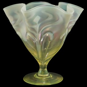 Loetz Austria Uranium Glass Handkerchief Vase