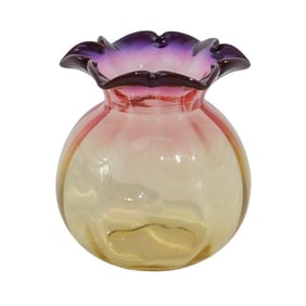 19th C. Thomas Webb & Sons Alexandrite Glass Posy Vase